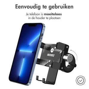 Accezz Telefoonhouder fiets iPhone Xs Max - Verstelbaar - Universeel - Aluminium - Zwart