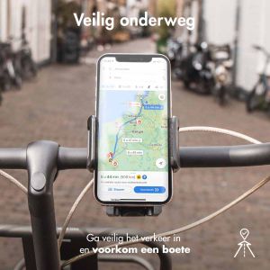 Accezz Telefoonhouder fiets iPhone 15 Pro - Verstelbaar - Universeel - Zwart