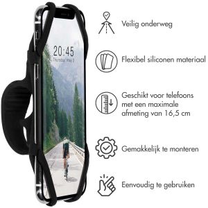 Accezz Telefoonhouder fiets iPhone 7 Plus - Verstelbaar - Universeel - Zwart