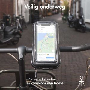 Accezz Telefoonhouder fiets Samsung Galaxy A52 5G - Universeel - Met case - Zwart