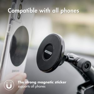 Accezz Telefoonhouder auto iPhone 12 Pro Max - MagSafe - Dashboard en voorruit - Magnetisch - Zwart