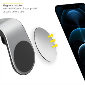 Accezz Telefoonhouder auto iPhone 6s - Universeel - Ventilatierooster - Magnetisch - Zilver