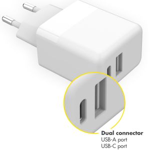 Accezz Wall Charger met Lightning naar USB kabel iPhone 8 Plus - Oplader - MFi certificering - 20 Watt - 1 meter - Wit