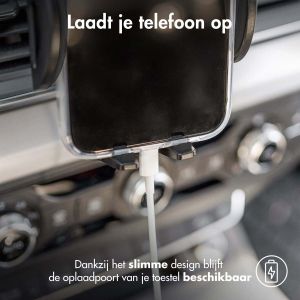 iMoshion Telefoonhouder auto OnePlus Nord 2 - Verstelbaar - Universeel - Carbon - Ventilatierooster - Zwart