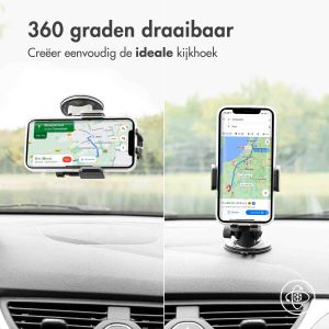Accezz Telefoonhouder auto iPhone SE (2016) - Draadloze oplader - Dashboard en voorruit - Zwart