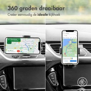Accezz Telefoonhouder auto iPhone 12 Pro Max - Draadloze oplader - Ventilatierooster - Zwart
