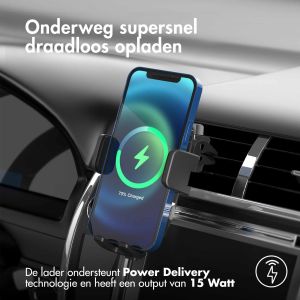 merknaam Tussendoortje eetlust Accezz Telefoonhouder auto voor de Samsung Galaxy A50 - Draadloze oplader -  Ventilatierooster - Zwart | Smartphonehoesjes.nl