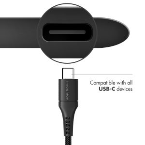 iMoshion 2 pack USB-C naar USB kabel Samsung Galaxy A12 - Gevlochten textiel - 1,5 meter - Zwart