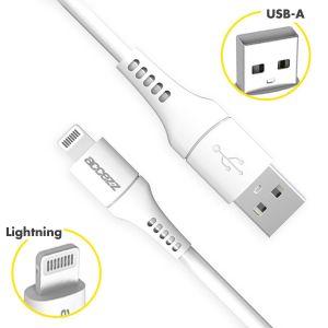 Accezz 2 pack Lightning naar USB kabel iPhone 14 - MFi certificering - 2 meter - Wit