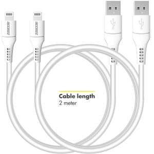 Accezz 2 pack Lightning naar USB kabel iPhone 11 Pro - MFi certificering - 2 meter - Wit