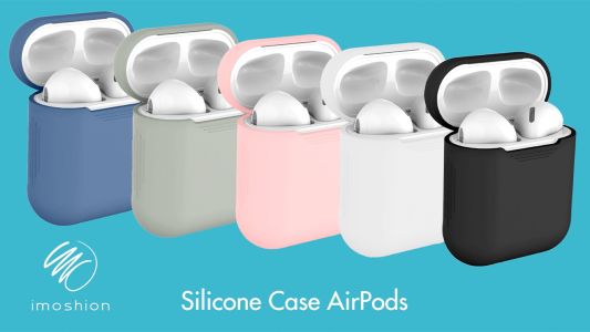 iMoshion Siliconen Case voor AirPods 1 / 2 - Fluor Roze