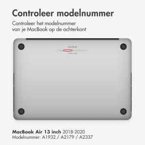 Selencia Fluwelen Cover MacBook Air 13 inch (2018-2020) - A1932 / A2179 / A2337 - Donkerrood
