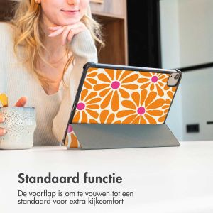 iMoshion Trifold Design Bookcase Samsung Galaxy Tab A9 Plus - Orange Flower Connect