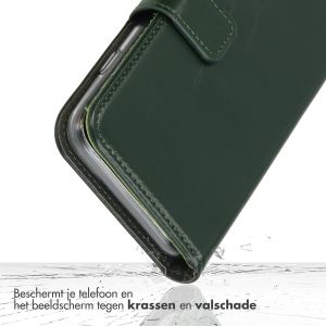 Selencia Echt Lederen Bookcase Samsung Galaxy S22 - Groen