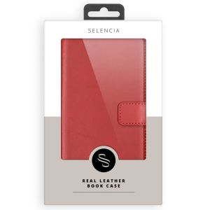 Selencia Echt Lederen Bookcase Samsung Galaxy S23 - Rood