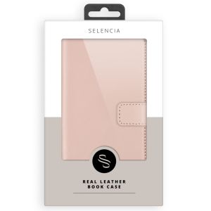 Selencia Echt Lederen Bookcase iPhone 13 - Roze