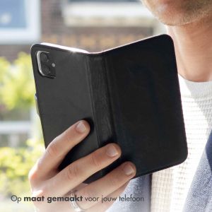 Selencia Echt Lederen Bookcase Samsung Galaxy A52(s) (5G/4G) - Zwart