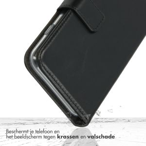Selencia Echt Lederen Bookcase iPhone 11 Pro Max - Zwart