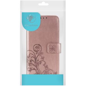 iMoshion Klavertje Bloemen Bookcase Galaxy A22 (5G) - Rosé Goud