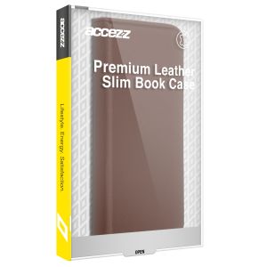Accezz Premium Leather Slim Bookcase Samsung Galaxy S22 Ultra - Bruin