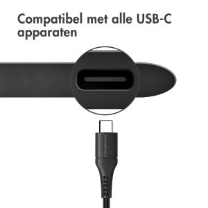 iMoshion Braided USB-C naar USB kabel - 0,25 meter - Zwart