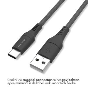 iMoshion Braided USB-C naar USB kabel iPhone 15 Pro - 1 meter - Zwart
