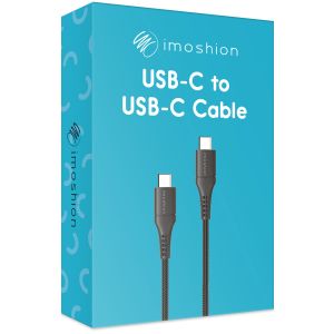 iMoshion Braided USB-C naar USB-C kabel - 0,25 meter - Zwart