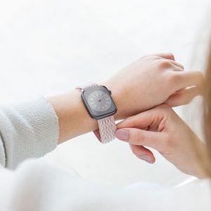 iMoshion Elastisch nylon bandje Apple Watch Series 1-9 / SE - 38/40/41mm - Roze