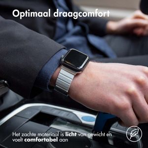 iMoshion Magnetisch lederen bandje Apple Watch Series 1-9 / SE / Ultra (2) - 42/44/45/49 mm - Wit