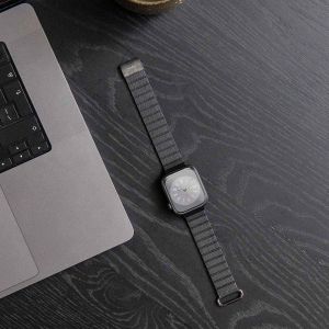 iMoshion Magnetisch lederen bandje Apple Watch Series 1-9 / SE / Ultra (2) - 42/44/45/49 mm - Zwart