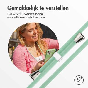 iMoshion Siliconen design hoesje met koord iPhone 15 - Retro Green