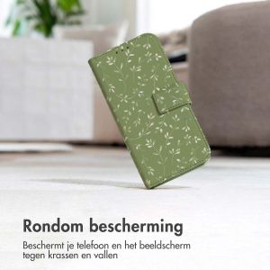 iMoshion Design Bookcase Samsung Galaxy S21 FE - Green Flowers