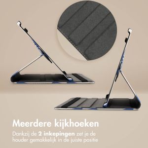 iMoshion 360° Draaibare Design Bookcase iPad 9 (2021) / iPad 8 (2020) / iPad 7 (2019) 10.2 inch - White Blue Stripes