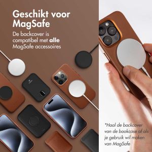 Accezz Leather Bookcase 2-in-1 met MagSafe iPhone 14 - Sienna Brown