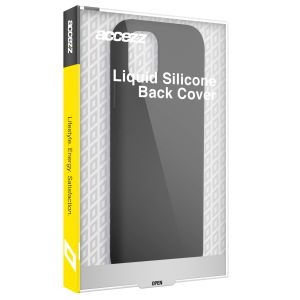 Accezz Liquid Silicone Backcover iPhone 12 (Pro) - Zwart