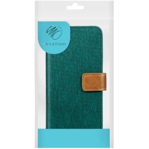 iMoshion Luxe Canvas Bookcase iPhone 13 Pro - Groen