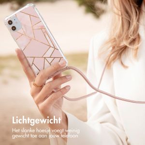 iMoshion Design hoesje met koord Samsung Galaxy S21 - Grafisch Koper - Roze / Goud