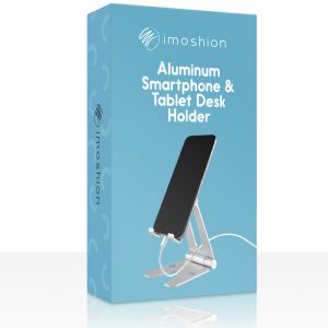 iMoshion Telefoonhouder bureau iPhone 15 Pro - Tablethouder bureau - Verstelbaar - Aluminium - Zwart