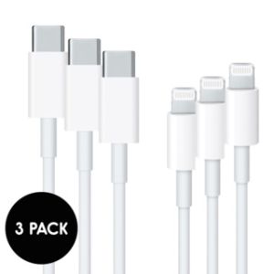 Apple 3x Originele Lightning naar USB-C kabel iPhone 5 / 5s - 1 meter - Wit