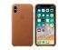 Apple Leather Backcover iPhone X - Saddle Brown