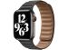 Apple Leather Link Apple Watch Series 1-9 / SE - 38/40/41 mm - Maat M/L - Zwart