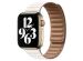 Apple Leather Link Apple Watch Series 1-9 / SE / Ultra (2) - 42/44/45/49 mm - Maat L - Chalk