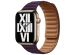 Apple Leather Link Apple Watch Series 1-9 / SE / Ultra (2) - 42/44/45/49 mm - Maat S/M - Dark Cherry