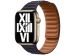Apple Leather Link Apple Watch Series 1-9 / SE / Ultra (2) - 42/44/45/49 mm - Maat S/M - Ink