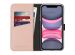 Selencia Echt Lederen Bookcase iPhone 11 - Roze