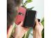 Selencia Echt Lederen Bookcase Samsung Galaxy A20e - Rood