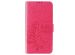 Klavertje Bloemen Bookcase Xiaomi Redmi Note 8 / Note 8 (2021) - Fuchsia