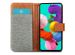 iMoshion Luxe Canvas Bookcase Samsung Galaxy A51 - Grijs