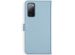 Selencia Echt Lederen Bookcase Samsung Galaxy S20 FE - Lichtblauw