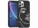 iMoshion Design hoesje iPhone 12 (Pro) - Abstract Gezicht - Wit
